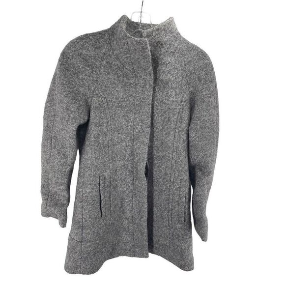 Anne Klein Women's Sweater Wool Jacket Mock Neck Button Closure Gray Size Small - Picture 8 of 13
